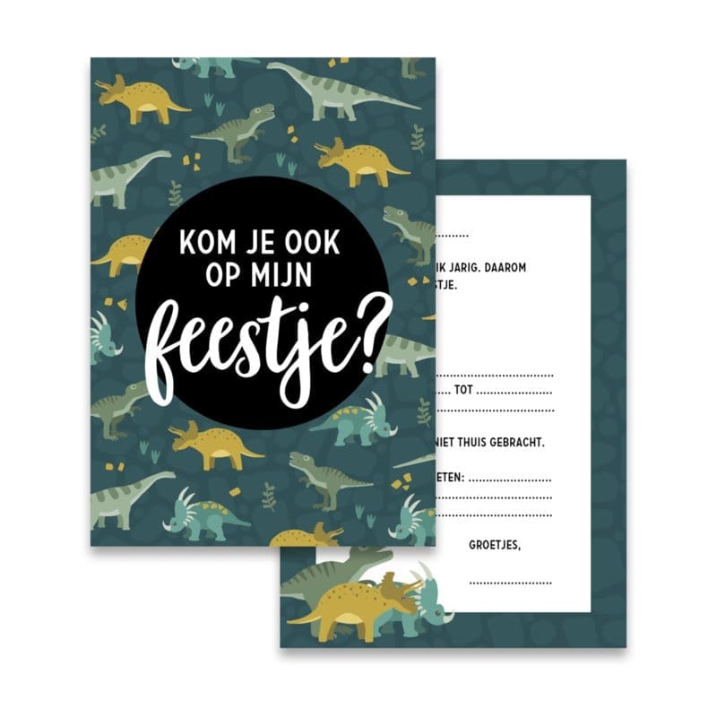Uitnodiging feestje - Dino's 8 stuks