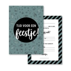 Uitnodiging feestje - Doodles 8 stuks