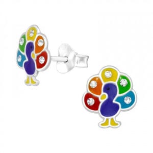 Oorbellen regenboog pauw
