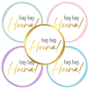 Stickers - Hiep hiep hoera (10 stuks)